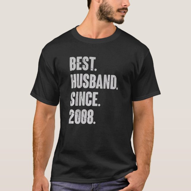 Camiseta 14 Wedding Anniversary For Him  Best Husband Since (Frente)