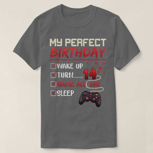 Camiseta 14 Year Old Gamer Gift Boy Teen 14th Perfect Birth (Frente do Design)