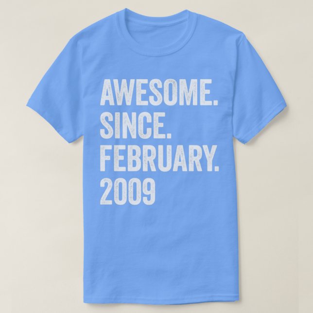 Camiseta 14 Years Awesome Since February 2009 14th Birthday (Frente do Design)