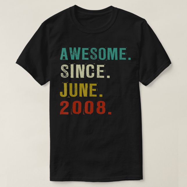 Camiseta 14 Years Old Awesome Since June 2008 14th Birthday (Frente do Design)