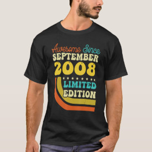 Camiseta 14 Years Old Born In September 2008 14th Birthday