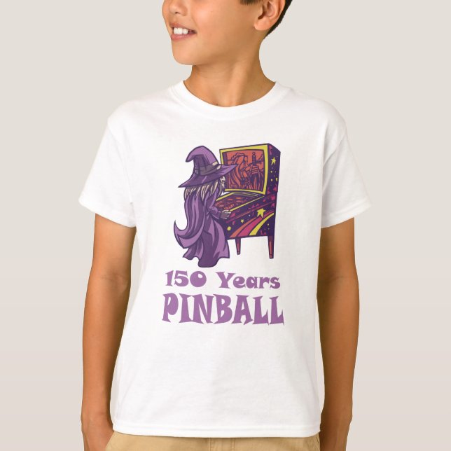 Camiseta 150 Anos de Arcade do Assistente de Pinball (Frente)
