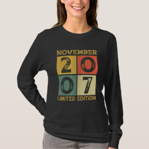 Camiseta 15 Aniversário Decoração Novembro De 2007 15 Anos 