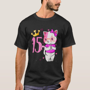 Camiseta 15 Aniversário Gato Gato De 15 Anos