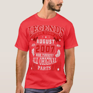 Camiseta 15 Aniversário Nascer De Legendas De Tee Em Agosto