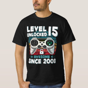 Camiseta 15 anos BDay Son Boy Gamer 15 de 15 anos