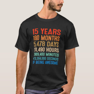 Camiseta 15 Anos De Incrível 15 de Aniversário Garotas