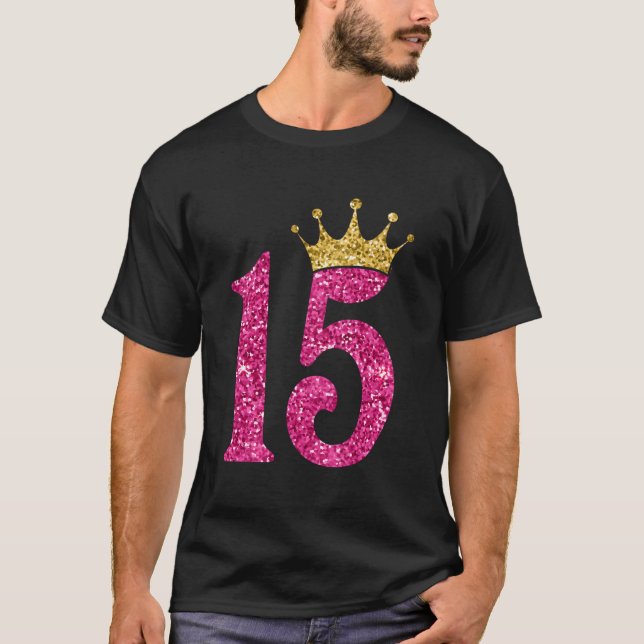Camiseta 15 Anos Oferece 15 de Aniversário Raparigas Crianç (Frente)