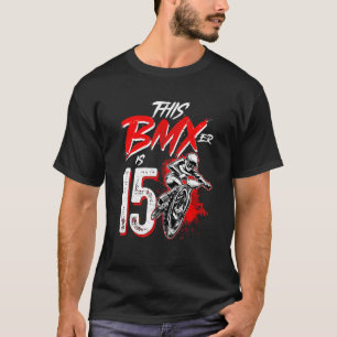 Camiseta 15 Birthday Boy BMX Festa de aniversário Decoratio