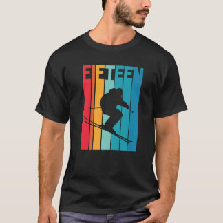 Camiseta 15 Birthday Boy Retro Ski Lover Skier 15 Anos O