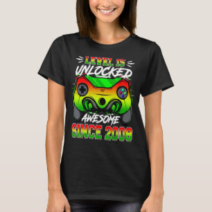 Camiseta 15 Birthday Boys Level 15 Desbloqueado Incrível 20