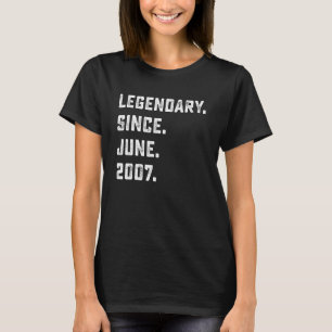 Camiseta 15 Birthday Gift Legendary Desde Junho De 2007 15