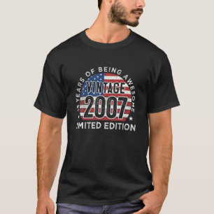 Camiseta 15 Birthday Gifts Boys Vintage 2007 15 Anos