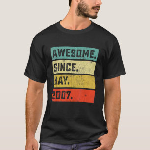 Camiseta 15 Birthday Incrível Desde Maio De 2007 15 Anos