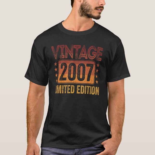 Camiseta 15 Birthday Vintage 2007 15 Anos (Frente)