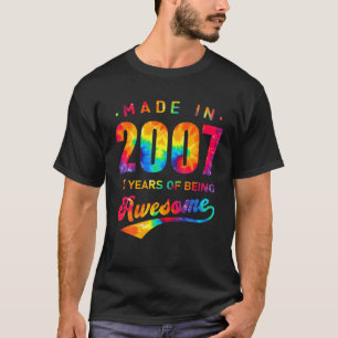 Camiseta 15 de Aniversário De 15 Anos, Tie Dye Fez Homens