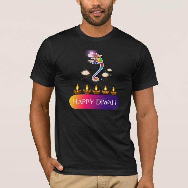 Camiseta 15. Happy Diwali, o festival de luzes da Índia  (Frente)