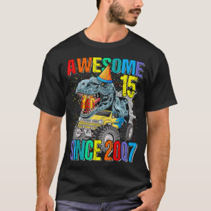 Camiseta 15 Incrível Desde 2007 15 de Monstro do Dinossauro