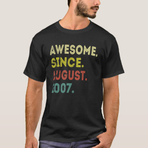 Camiseta 15 Years Old Funny Awesome Since August 2007 15th