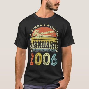 Camiseta 15 Years Old Gifts Awesome Since January 2006 15th