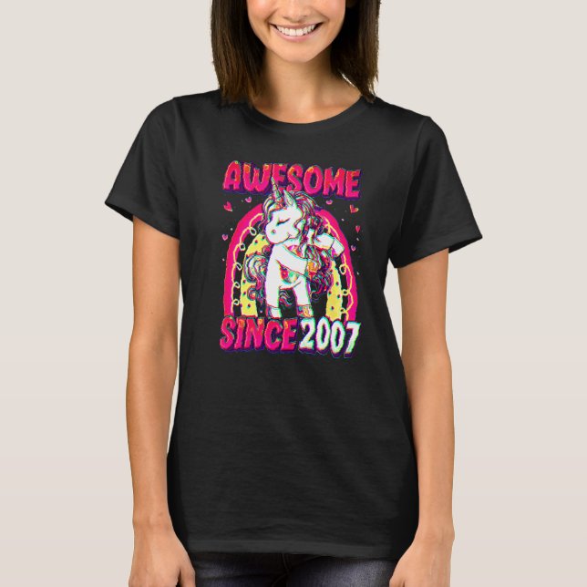 Camiseta 15 Years Old Unicorn Flossing 15th Birthday Girl U (Frente)