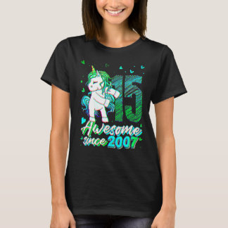 Camiseta 15 Years Old Unicorn Flossing 15th Birthday Unic