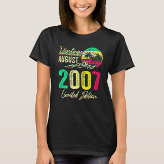 Camiseta 15 Yr Old Vintage August 2007 15th Birthday