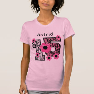 Camiseta 15o Nome feito sob encomenda V025A4J4 da zebra