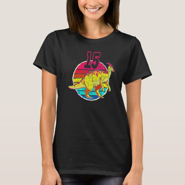 Camiseta 15th Birthday I Parasaurolophus I Family Matching (Frente)