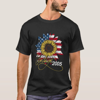 Camiseta 15Th Born In 2005 American Flag