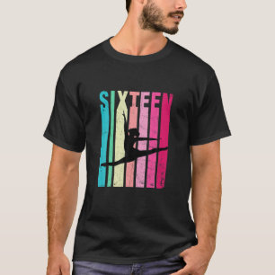 Camiseta 16º Aniversário Da Ginástica Retro Raparigas Com 1