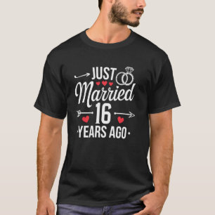 Camiseta 16º Aniversário de Casamento Recém Casados 16 Anos