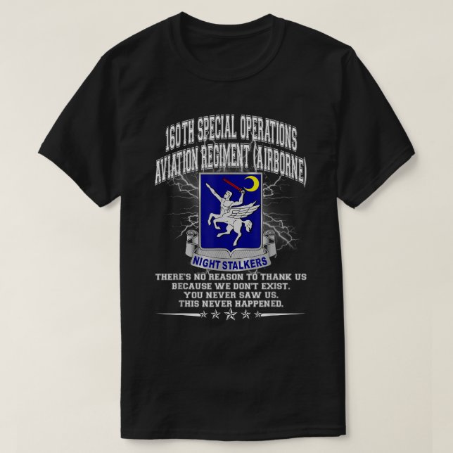 Camiseta 160th Special Operations Aviation Regiment  (Frente do Design)