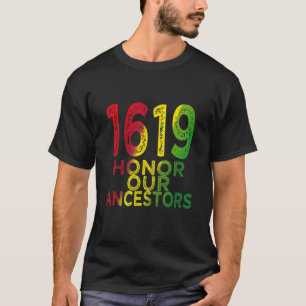 Camiseta 1619 Nossos Ancestrais Projetam História Negra M