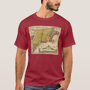 Camiseta 1685 mapa - Bélgica nova, o mundo novo, Nova