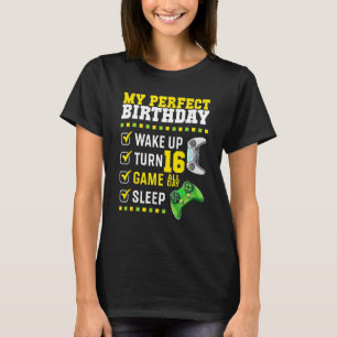 Camiseta 16.ª Festa de aniversário Perfeita Para Jogador De