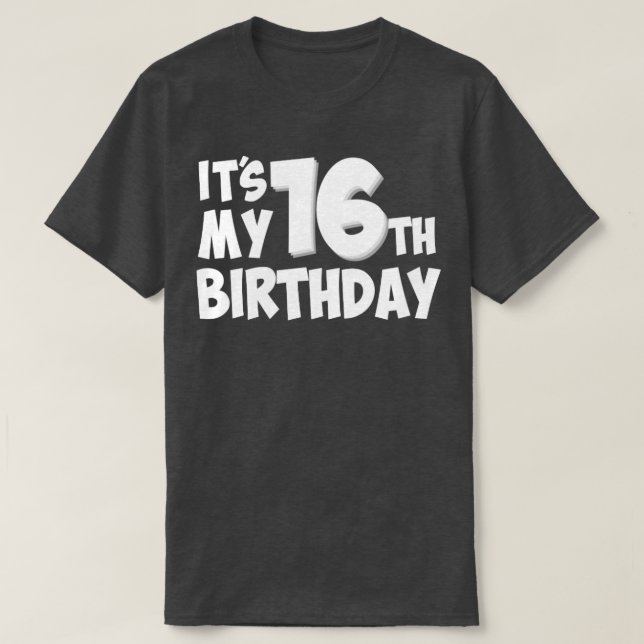Camiseta 16.º aniversário (Frente do Design)