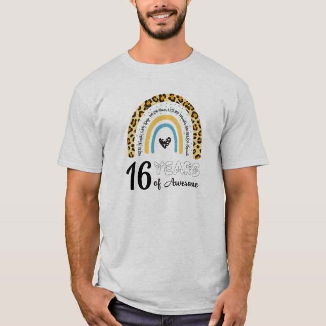 Camiseta 16.º aniversário, 16.º aniversário, 16.º aniversár (Frente)