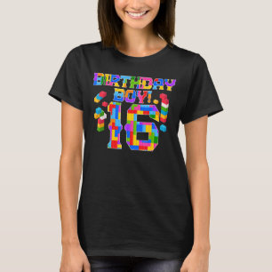 Camiseta 16.º aniversário 16 anos Criança de Blocos de Cons