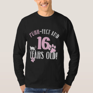 Camiseta 16.º Aniversário 16 Anos Gato Mãe Gato Lover