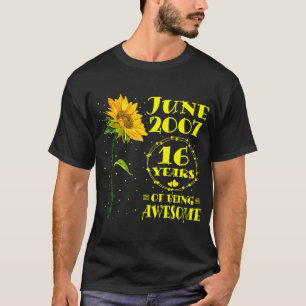 Camiseta 16. º aniversário 16 anos Meninas de girassol 20 d