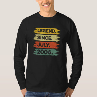 Camiseta 16.º aniversário da Legenda da Imagem Retroativa d