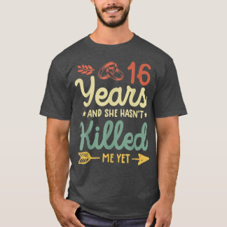 Camiseta 16. º aniversário de casamento e casais correspond