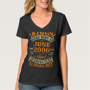 Camiseta 16. º Aniversário Do Nascer De Reis Em Junho De 20