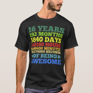 Camiseta 16.º aniversário Garota de 16 anos 192 meses