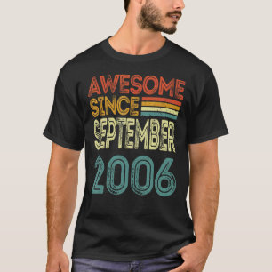 Camiseta 16.º Aniversário Impressionante Desde setembro de 