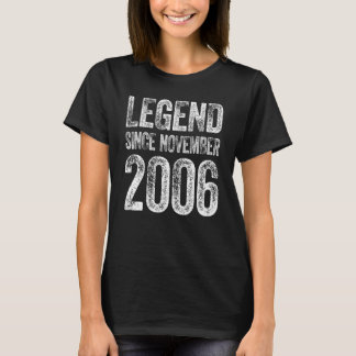 Camiseta 16.º aniversário Novembro Nascer 16 anos Legenda d