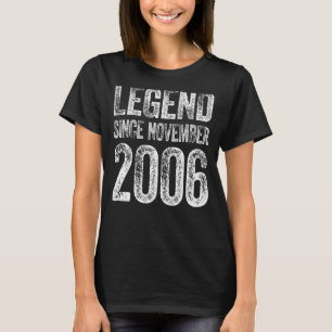 Camiseta 16.º aniversário Novembro Nascer 16 anos Legenda d
