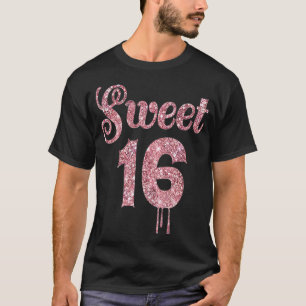 Camiseta 16.º aniversário Presente Adolescente Doce Rosa ro
