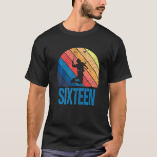 Camiseta 16.º aniversário Retro Badminton 16 anos Garoto Gi